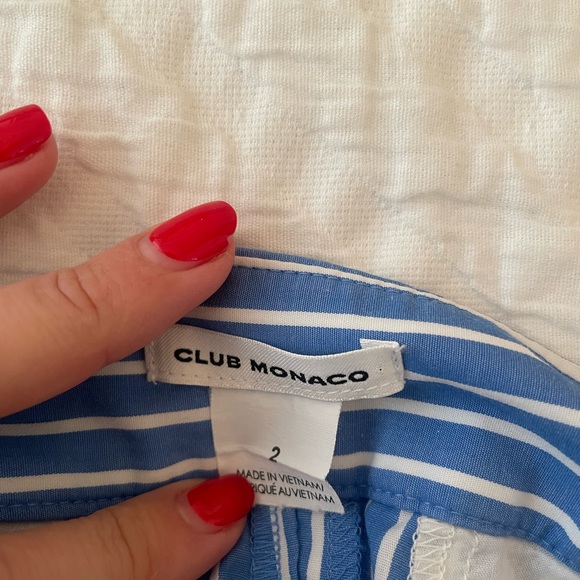 CLUB MONACO Blue & White Cotton Nautical Stripes Mini Skort, Size 4 - Picture 5 of 5